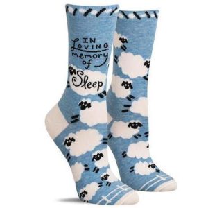 Blue Q Womens Crew Socks In Loving Memory Of Sleep