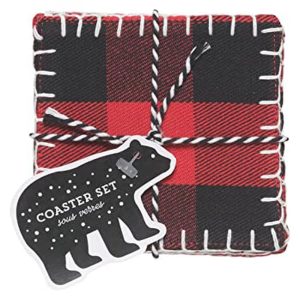Now Designs Buffalo Check Coaster Set of 4