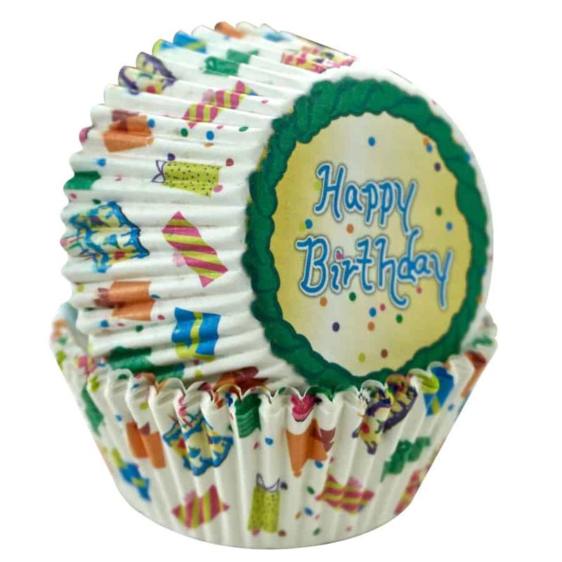 R&M Birthday Themed Cupcake Liners 50Ct