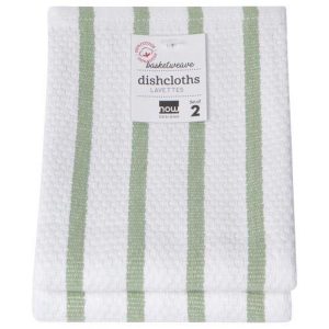 Now Designs Basketweave Towel Sage Set of 2
