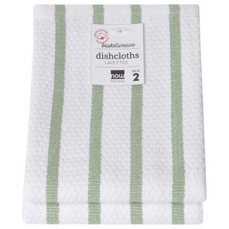 Now Designs Basketweave Towel Sage Set of 2
