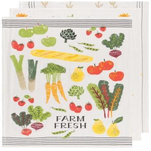 Now Designs Floursack Tea Towels Set of 3 Farm Market