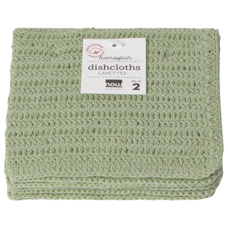Now Designs Homespun Dishcloths Set of 2 Sage