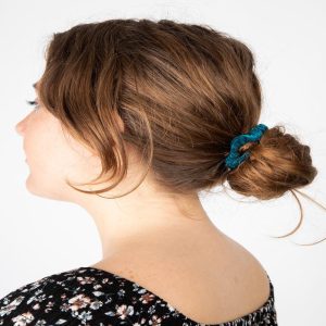 Natural Life 3 Prints and 2 Eggplant Velvet Skinny Scrunchies