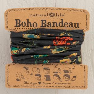 Natural Life Charcoal Floral Boho Bandeau