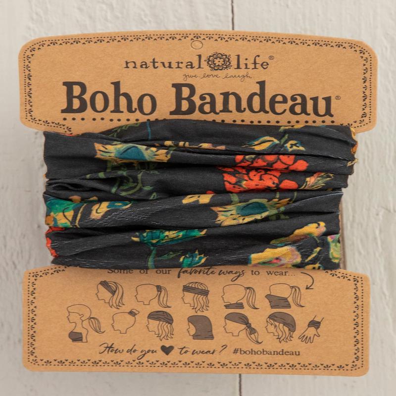 Natural Life Charcoal Floral Boho Bandeau