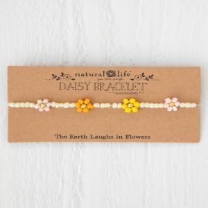 Natural Life Daisy Beaded Orange Bracelet