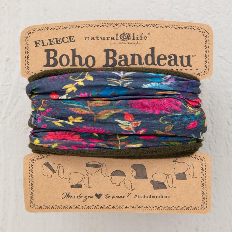 Natural Life Fleece Navy Wildflower Boho Bandeau