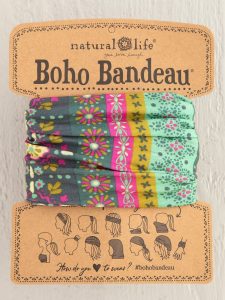 Natural Life Green Stripe Print Boho Bandeau