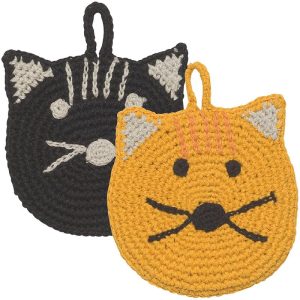 Now Design Tawashi Scrubber Calvin Cat Set of 2