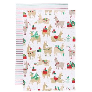 Now Design Tea Towel Fa La La Llama Set of 2