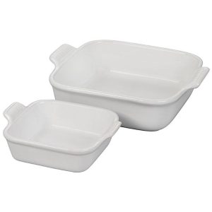 Le Creuset White 2pc Square Dish Set