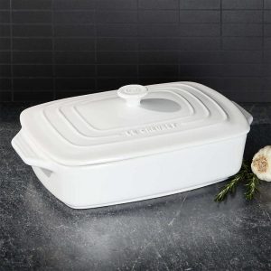 Le Creuset White Covered Rectangular Casserole