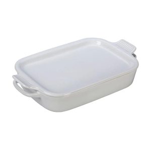 Le Creuset White Dish w/Platter Lid