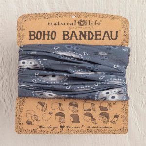 Natural Life Boho Bandeau Charcoal Floral Bubbles
