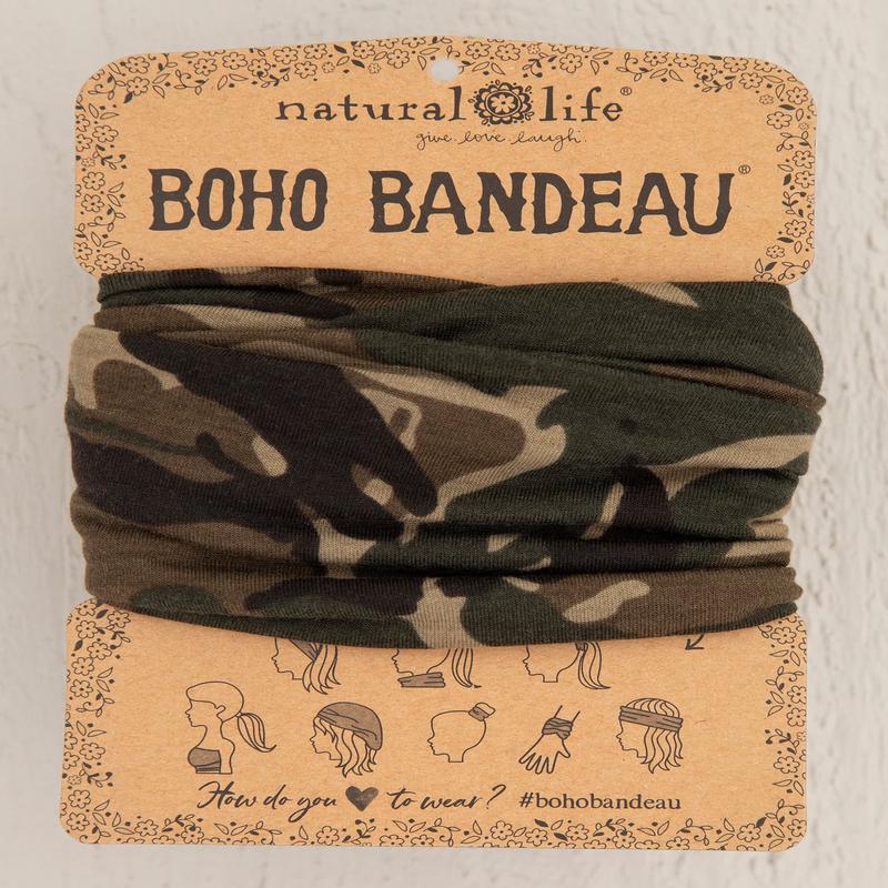 Natural Life Boho Bandeau Olive Camo