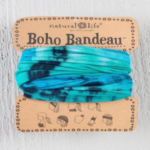 Natural Life Boho Bandeau Tie-Dye Turquoise Blue White