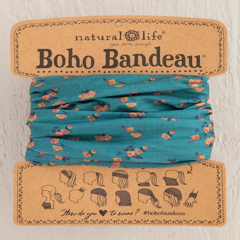 Natural Life Boho Bandeau Turquoise Floral