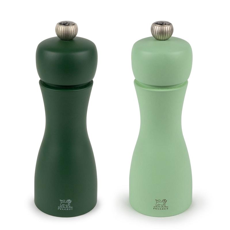 Peugeot Tahiti Duo 6 Inch Salt & Pepper Mill Set, Green Tones