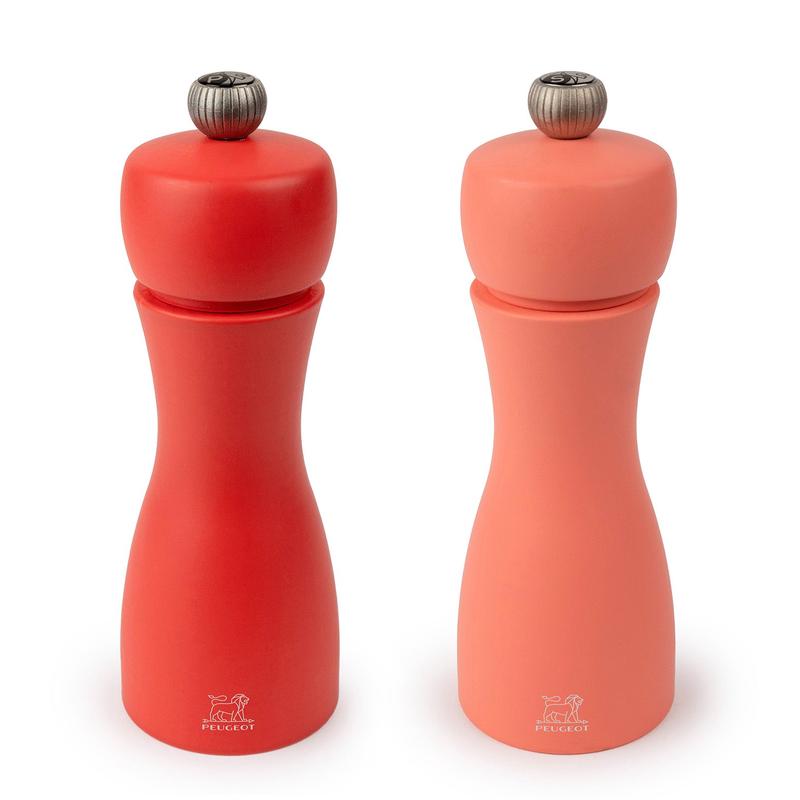 Peugeot Tahiti Duo 6 Inch Salt & Pepper Mill Set, Red Tones