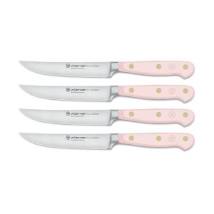 Wusthof Classic 4 Piece Steak Knife Set, Pink Sea Salt