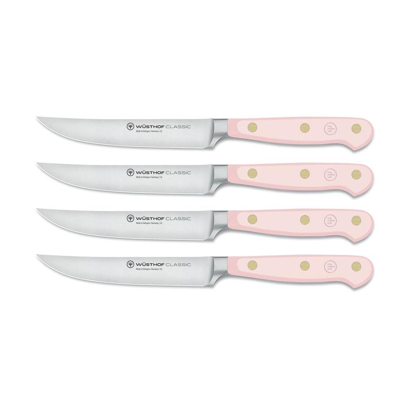 Wusthof Classic 4 Piece Steak Knife Set, Pink Sea Salt