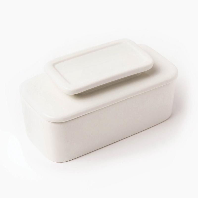 Talisman Designs Ceramic Butter Keeper, White
