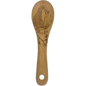 Talisman Designs Laser Etched Beechwood Mini Spoon, Woodland Collection, Hedgehog