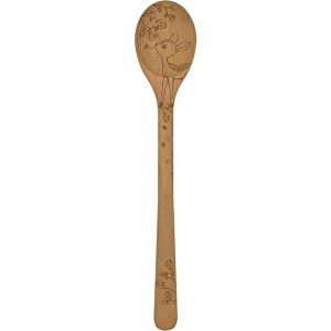 Talisman Designs Laser Etched Beechwood Sauce Spoon, Woodland Collection
