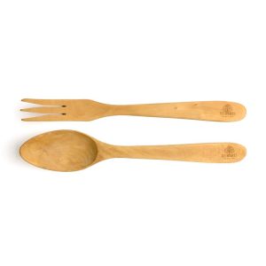 Berard Contour 12-Inch Olive Wood Salad Servers, 2 Piece Set