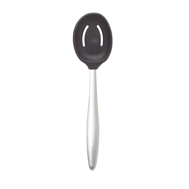 Cuisipro 8-Inch Silicone Piccolo Slotted Spoon, Black