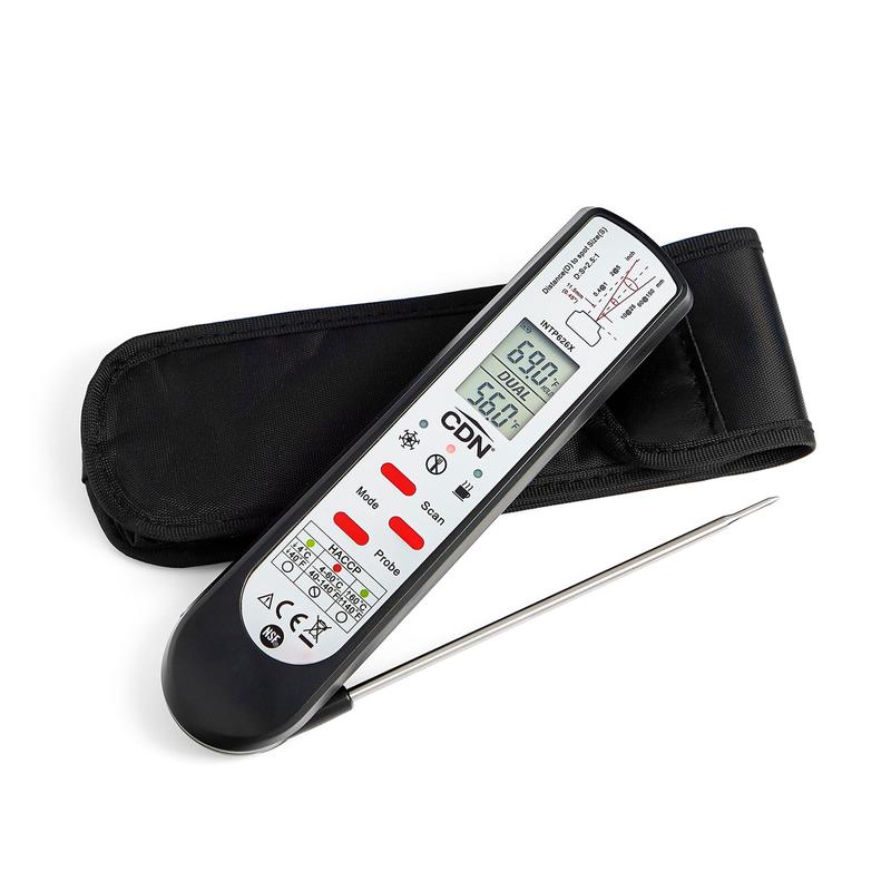 CDN ProAccurate Infrared/Thermocouple Probe 2-in-1 Thermometer, Black