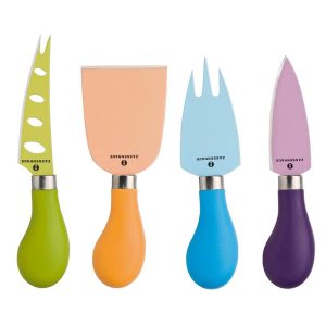 Zassenhaus Easy Cut Cheese Knife Set, 4 Pieces, Assorted Colors
