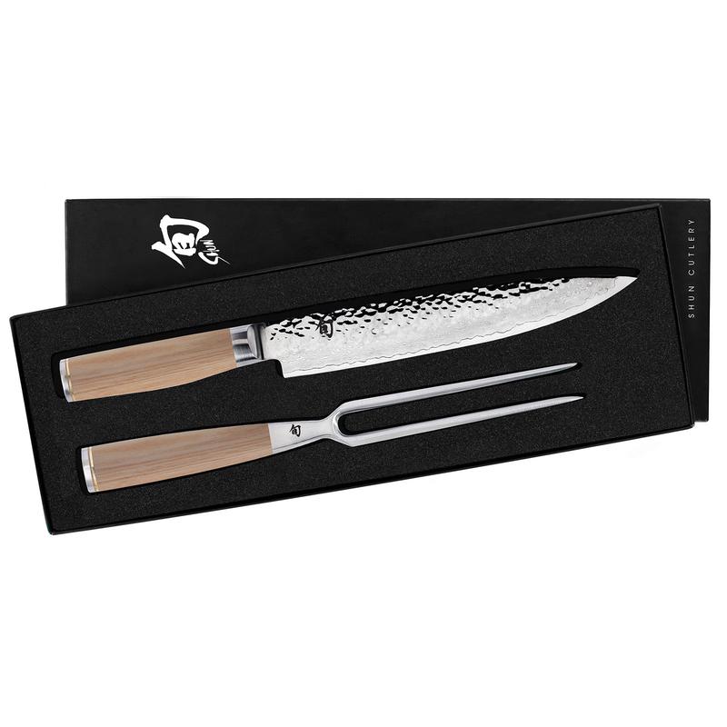 Shun Premier Blonde 2 Piece Carving Set with 9.5 Inch Slicing Knife and Carving Fork