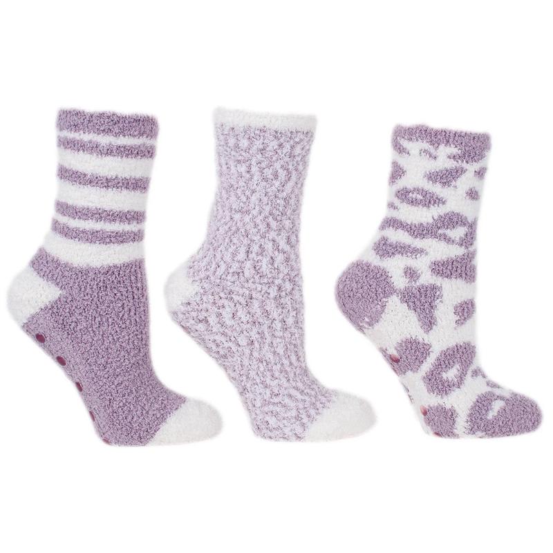 Aromasoles Essential Oil Infused Warm Cozy Slipper Socks, 3 Pack, Lavender