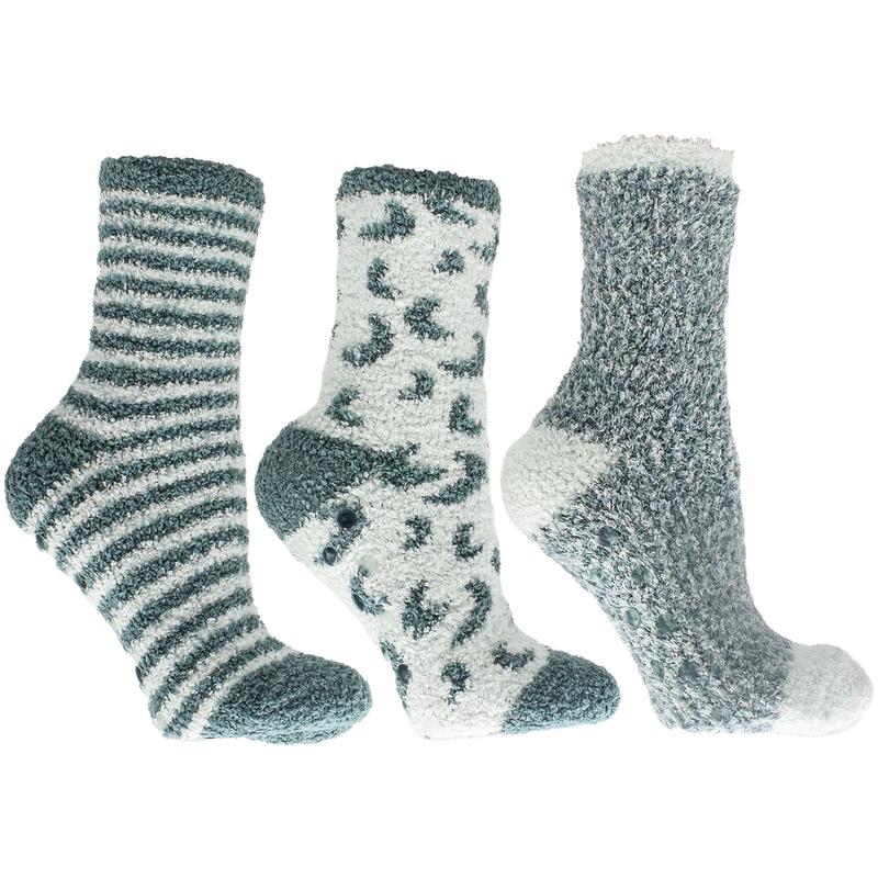 Aromasoles Essential Oil Infused Warm Cozy Slipper Socks, 3 Pack, Mint