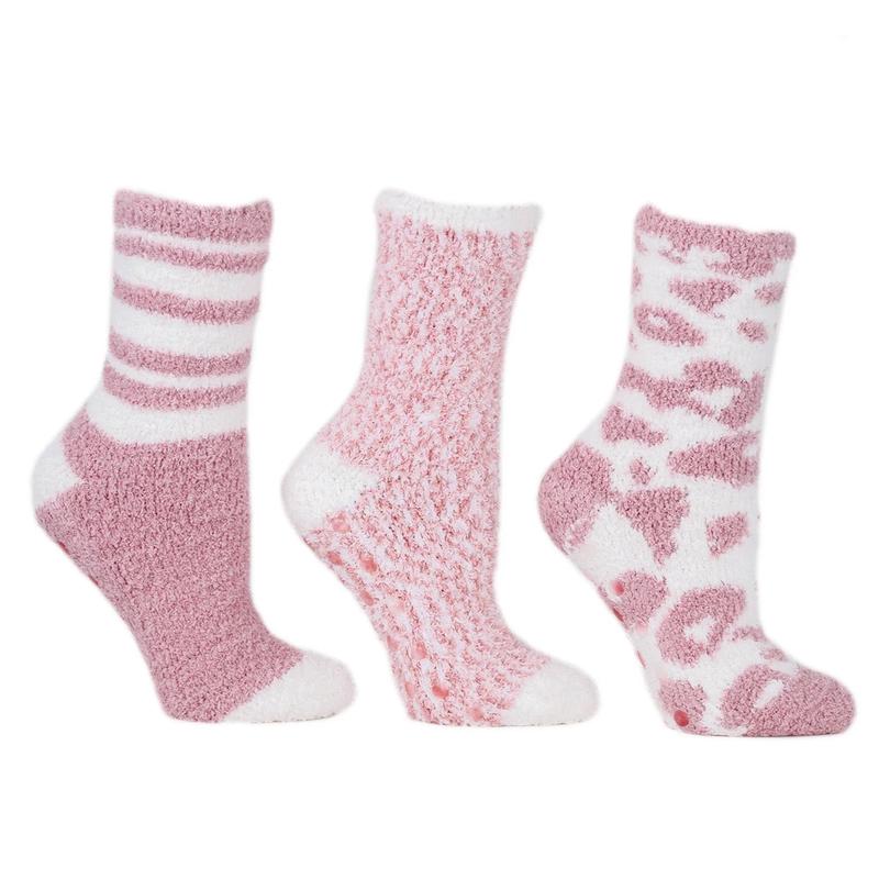 Aromasoles Essential Oil Infused Warm Cozy Slipper Socks, 3 Pack, Rose& Shea
