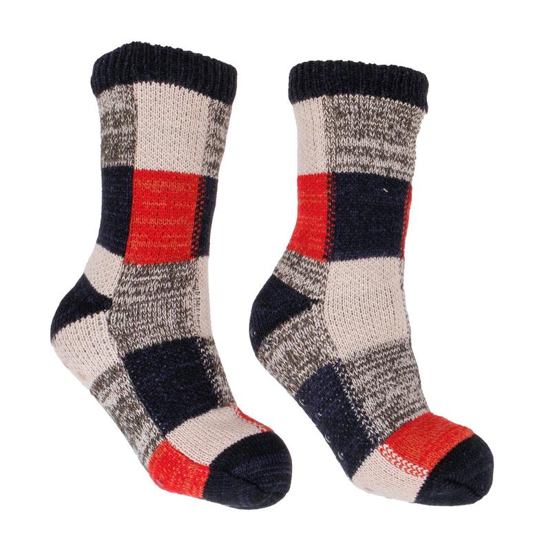 Aromasoles Mens Socks on the Rocks Gift Set, Bourbon Infused Slipper Socks & Two Glasses, Navy
