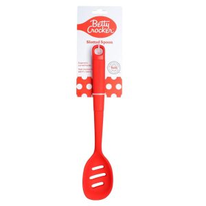 Betty CrockerSilicone 13 Inch Slotted Spoon, Red