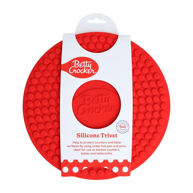 Betty CrockerSilicone 7 x 7 Inch Trivet, Red