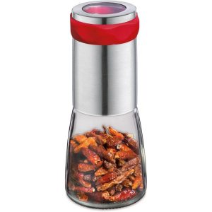 Cilio Premium Piccante Chili Mill Grinder, Red, Glass and Stainless Steel
