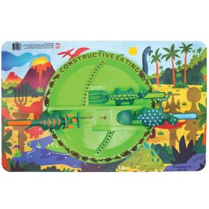 Constructive Eating Dinosaur Utensil, Divided Plate, and Placemat Set for Kids and Toddlers