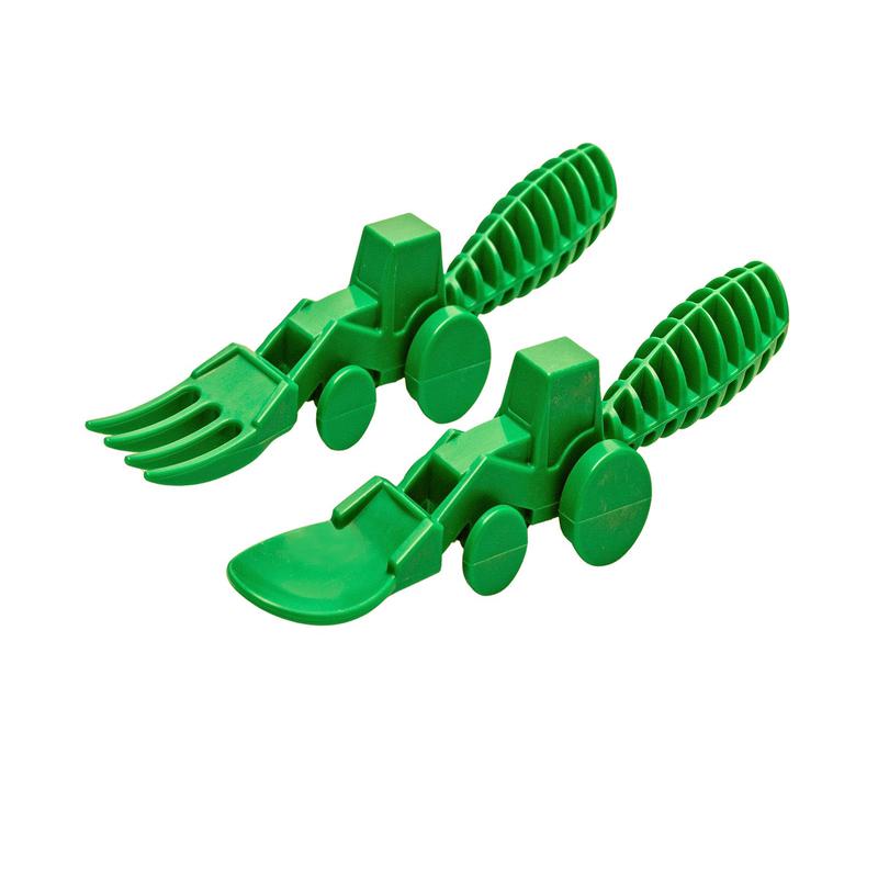 Constructive Eating Set of 2 Tractor Utensils for Kids and Toddlers, 1 Pack