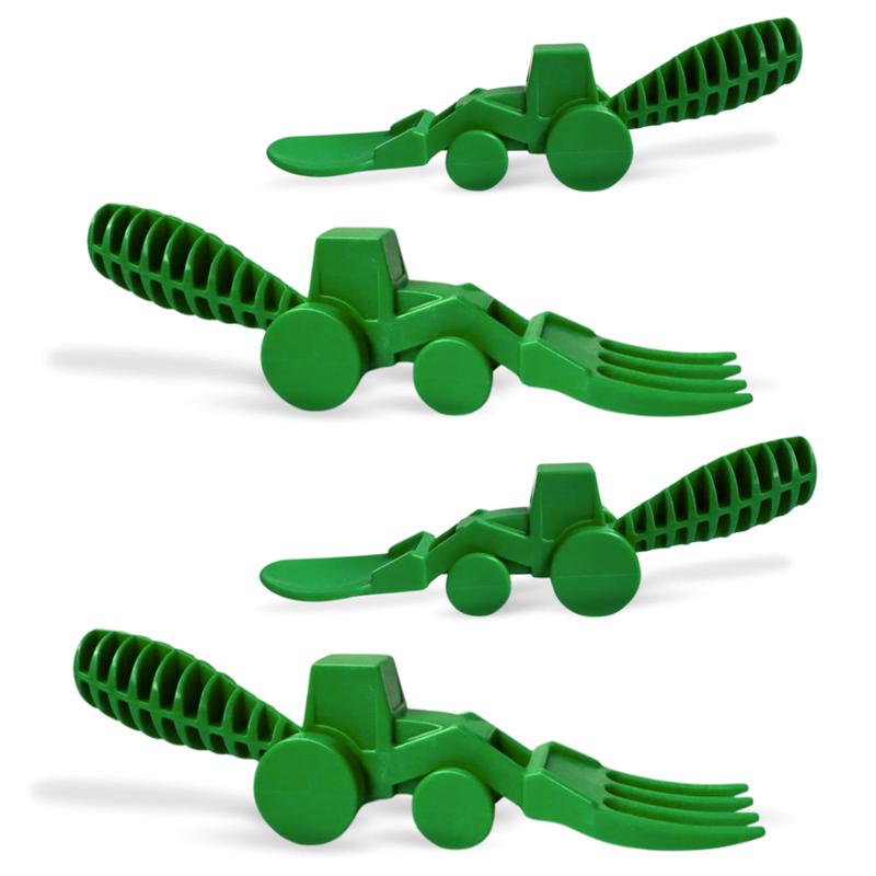 Constructive Eating Set of 2 Tractor Utensils for Kids and Toddlers, 2 Pack
