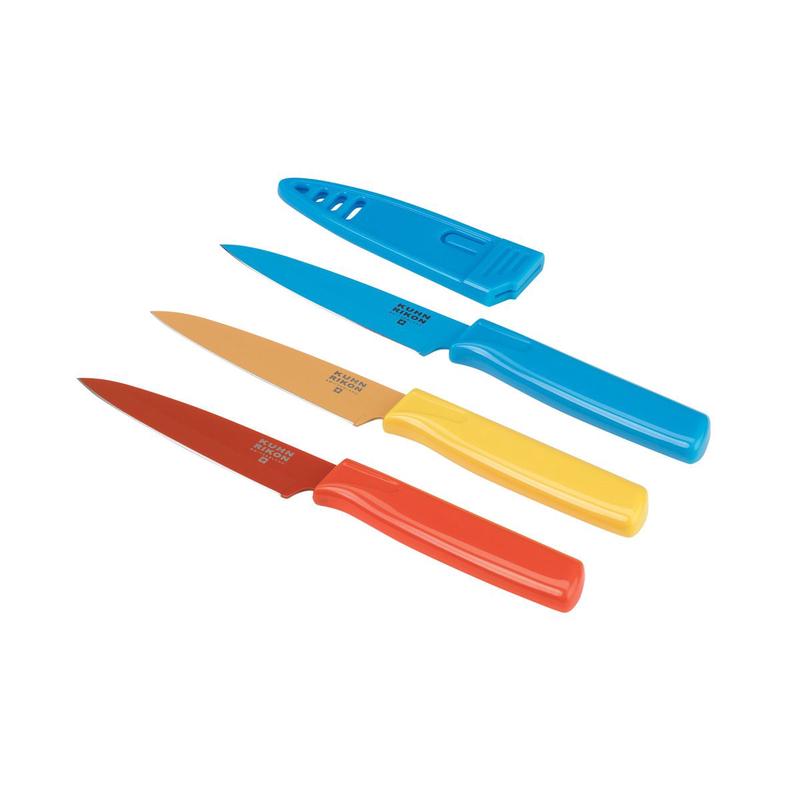 Kuhn Rikon 3 Piece Paring Knife Set Red Yellow Blue