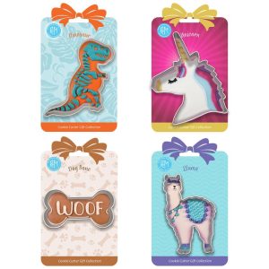 R&M International T-Rex/Unicorn/Llama/Dog Bone Cookie Cutter Set