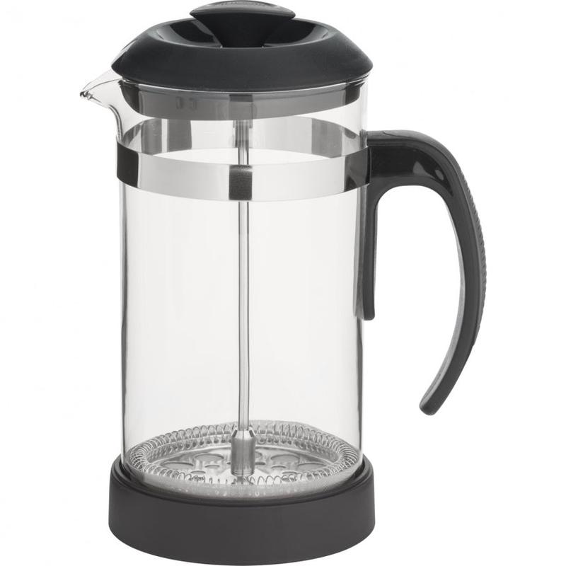 Trudeau 1 Liter French Press with Borosilicate Glass Body, Black