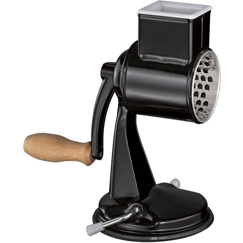 Zassenhaus Classic Drum Grater with Suction Base, 2 Grating Drums, Pestle, and Vegetable Cutter
