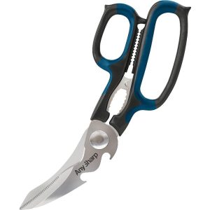 AnySharp 5-in-1 Multi-Purpose Kitchen Scissors  Heavy-Duty Shears with Herb Stripper, Nutcracker & Bottle Opener