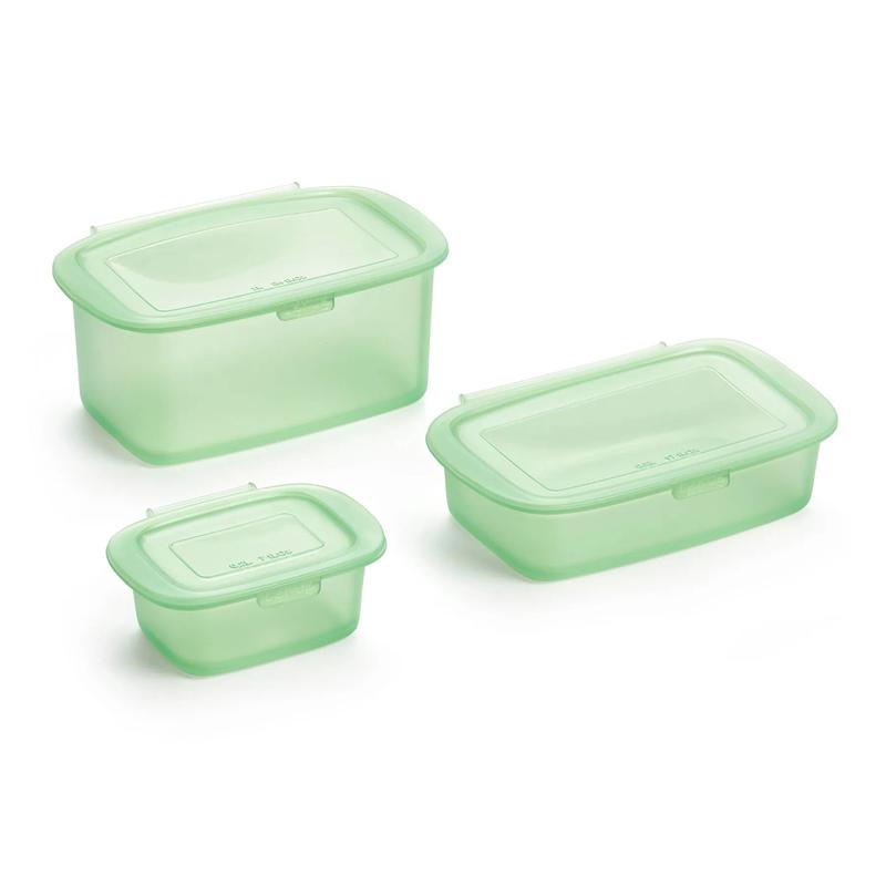 Lekue Reusable Silicone Food Storage Box, Set of 3